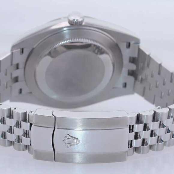 MINT MENS FLUTED BLACK ROLEX DATEJUST WITH BOX - Picture 6 of 7